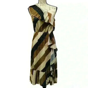 Lumina shimmering off the shoulder midi dress for women size 6